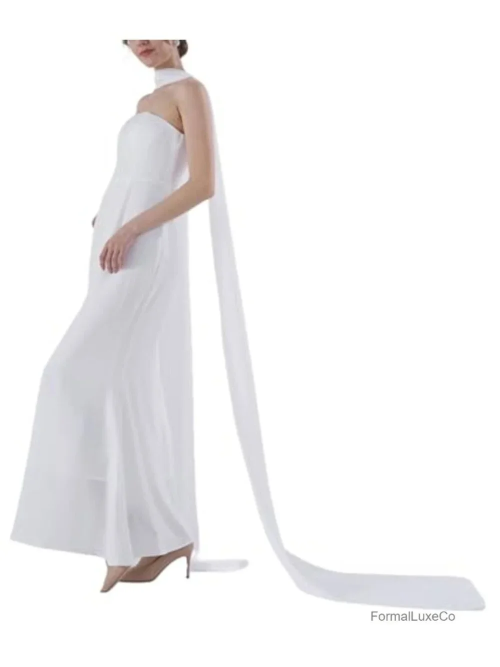 157 Inch Long Chiffon Neck Scarf Veil Shawl Wrap for Wedding Bridal Evening
